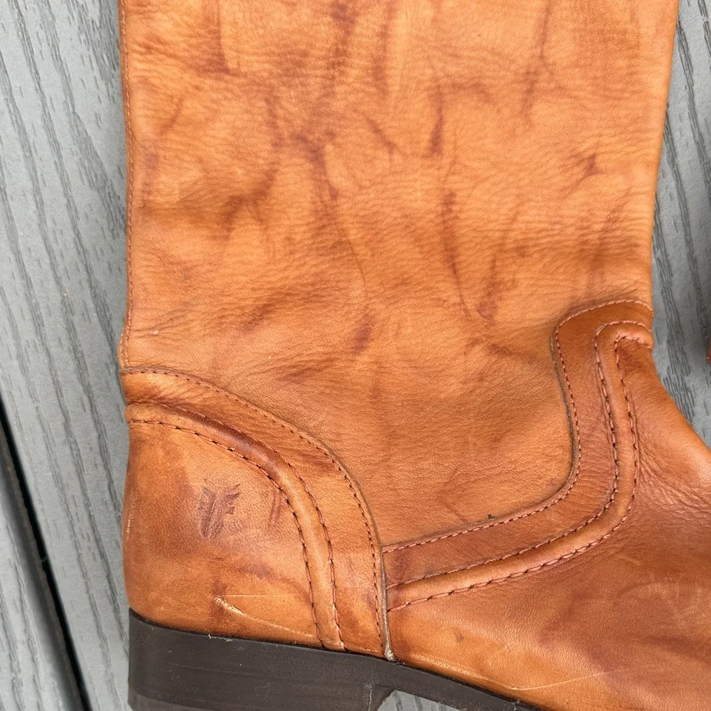 Vintage Frye Melissa Riding Boots Brown Leather Knee-High 76422 - Picture 13 of 16